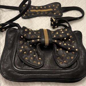 Phillip Lin Black and Gold leather Studded Women's Bag